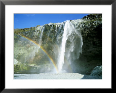 Seljalandsfoss Waterfall And Rainbow, Southern Area, Iceland, Polar Regions by Simon Harris Pricing Limited Edition Print image