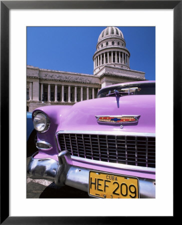 Classic American Car Outside The Capitolio, Havana, Cuba, West Indies, Central America by Lee Frost Pricing Limited Edition Print image