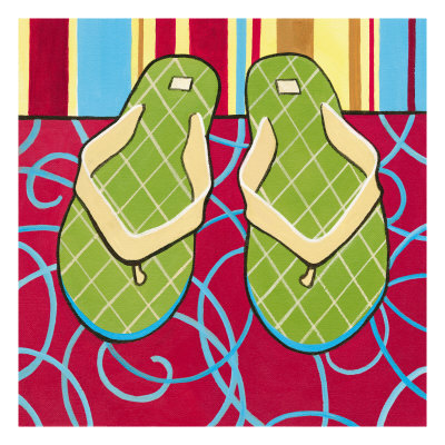Green Flip Flops by Emily Duffy Pricing Limited Edition Print image