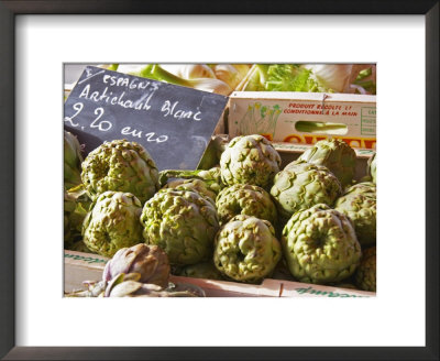 Street Market, Merchant's Stall With White Artichokes, Sanary, Var, Cote D'azur, France by Per Karlsson Pricing Limited Edition Print image