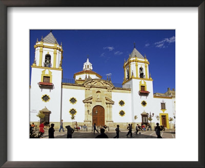 People Playing Soccer In Main Square, Ronda, Andalucia, Spain by Roberto Gerometta Pricing Limited Edition Print image