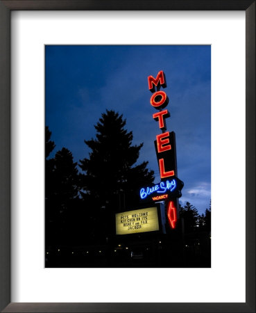 Blue Sky Motel Sign, Bozeman, Montana, Usa by Nancy & Steve Ross Pricing Limited Edition Print image