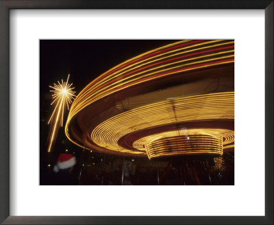Christmas Star And Carousel At Night, Seattle, Washington, Usa by John & Lisa Merrill Pricing Limited Edition Print image