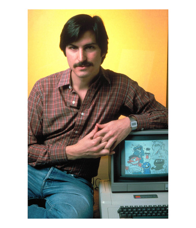 Portrait Of Apple Co Founder Steve Jobs Posing With Apple Ii Computer by Ted Thai Pricing Limited Edition Print image