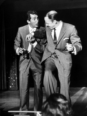 Entertainer Dean Martin Performing With Fellow Rat Pack Member, Entertainer Frank Sinatra by Allan Grant Pricing Limited Edition Print image