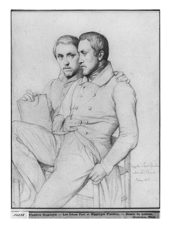 Double Portrait Of Hippolyte And Paul Flandrin, 1835 by Hippolyte Flandrin Pricing Limited Edition Print image