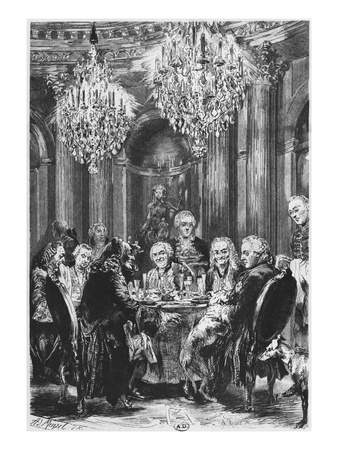 Voltaire With King Frederick Ii Of Prussia by Adolph Friedrich Erdmann Von Menzel Pricing Limited Edition Print image