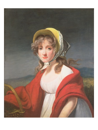 Portrait Of A Girl Wearing A Red Shawl by Richard Westall Pricing Limited Edition Print image