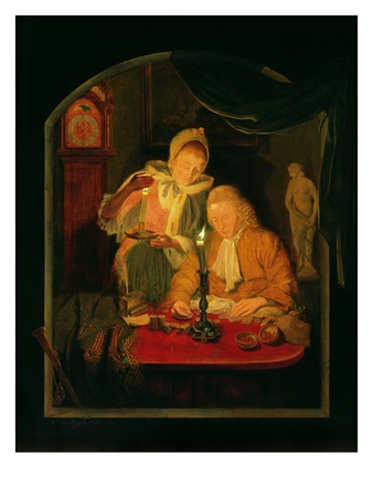 Couple Counting Money By Candlelight, 1779 by Michiel Versteegh Pricing Limited Edition Print image