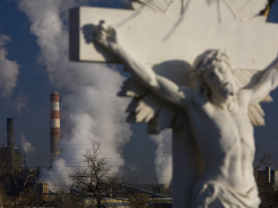 Coal-Fired, Steam-Electric Generating Station Looms Behind A Statue by Tyrone Turner Pricing Limited Edition Print image