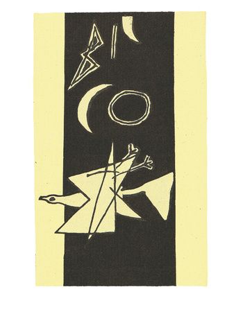 Oiseau Blanc Sur Fond Noir, 1960 by Georges Braque Pricing Limited Edition Print image