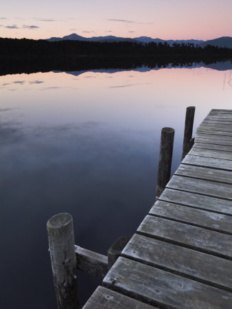 Early Morning On A Jetty At Lake Mahinapua, West Coast, South Island, New Zealand, Pacific by Adam Burton Pricing Limited Edition Print image