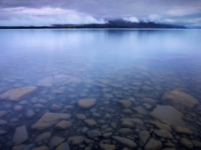Lake Pukaki On A Blue Morning. Canterbury, South Island, New Zealand, Pacific by Adam Burton Pricing Limited Edition Print image