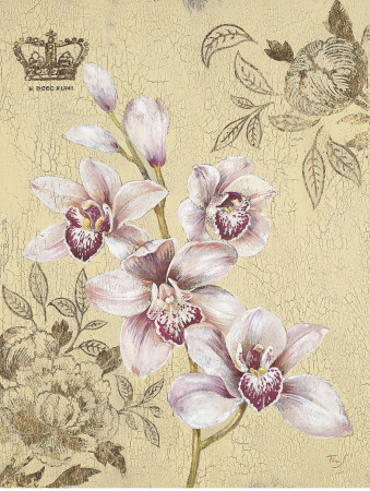 Gold Leaf And Orchid Ii by Stefania Ferri Pricing Limited Edition Print image