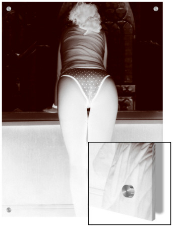 Negative Image Of Woman In Underwear Looking Out Bedroom Window, Rear View by I.W. Pricing Limited Edition Print image