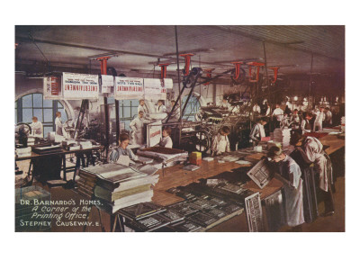 Printing Office At Barnardo's Home, Stepney Causeway by Peter Higginbotham Pricing Limited Edition Print image