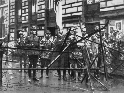 Barricades In Munich by Robert Hunt Pricing Limited Edition Print image