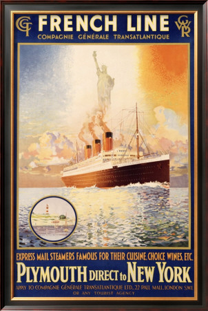 French Line, Plymouth To New York by Rodmell Pricing Limited Edition Print image