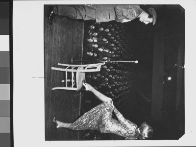Marlene Dietrich As A Gasping Comedian Freddie Lightner Looks On, In Uso Show For Us Servicemen by George Silk Pricing Limited Edition Print image