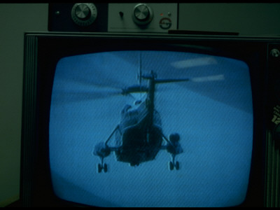 Tv Image Of Airborne Helicopter Carrying President And Mrs. Nixon From White House by Gjon Mili Pricing Limited Edition Print image