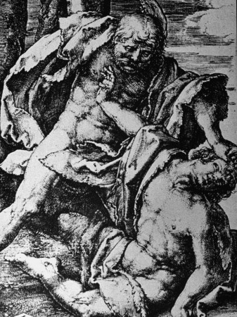 Early 16Th Century Engraving Of Cain Killing Abel, By Dutch Artest Lucas Van Leyden by Rex Hardy Jr. Pricing Limited Edition Print image