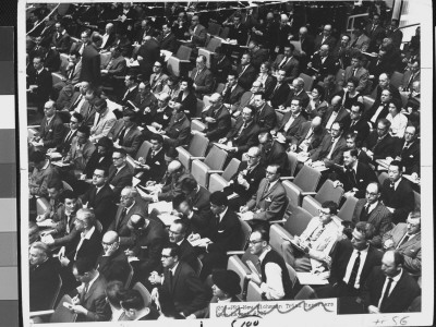 Press Corps In Courtroom During Trial Of Nazi War Criminal Adolf Eichmann by Gjon Mili Pricing Limited Edition Print image