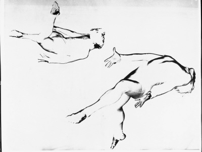 Negative Print Of Jose Limon And Lee Sherman Dancing At Gjon Mili's Studio by Gjon Mili Pricing Limited Edition Print image