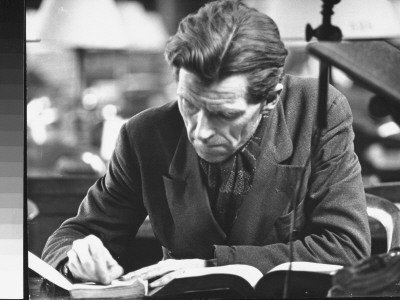 Man Poring Over Book In The New York Public Library by Alfred Eisenstaedt Pricing Limited Edition Print image