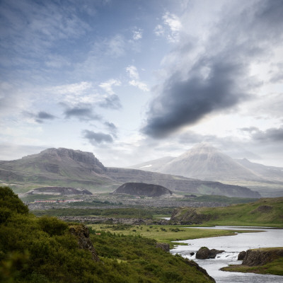 Landscape By Fishing River Nordura In North Iceland by Gunnar Svanberg Skulasson Pricing Limited Edition Print image