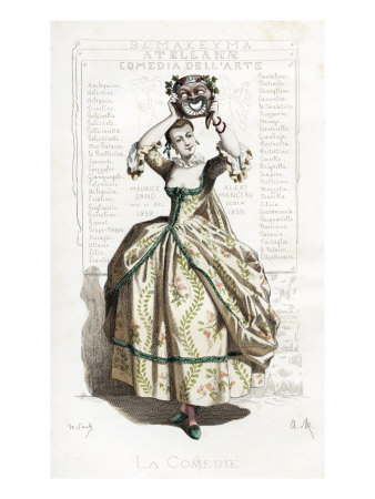 Frontispiece Of Maurice Sand's Book, Masques Et Bouffons, Drawn By The Author, Published In 1860 by Hugh Thomson Pricing Limited Edition Print image