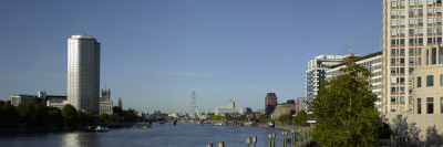 Millbank Tower And The River Thames Panorama From Vauxhall Bridge Towards Westminster, London by Richard Bryant Pricing Limited Edition Print image