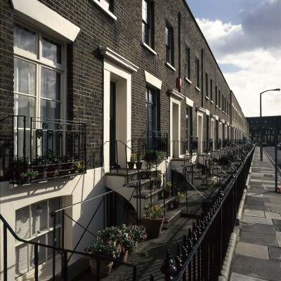 Georgian Terraced Houses, Walcott Square, Lambeth, South London by Richard Turpin Pricing Limited Edition Print image