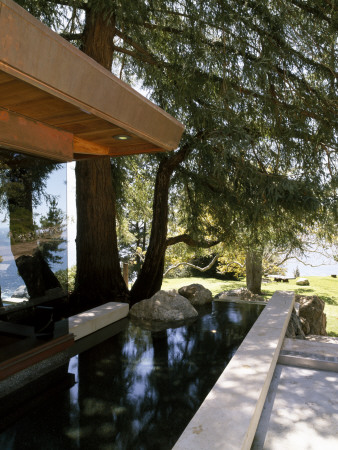 Greyrock Estate, Big Sur, California - Detail Of Pool, Architect: Daniel Piechota by Alan Weintraub Pricing Limited Edition Print image