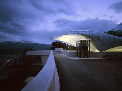 Hungerburg Station, Nordkettenbahnen, Nordpark, Innsbruck, Austria, Architect: Zaha Hadid by Gisela Erlacher Pricing Limited Edition Print image