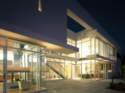 Feinstein Residence, Malibu, California, 2003, Exterior At Night, Architect: Stephen Kanner by John Edward Linden Pricing Limited Edition Print image