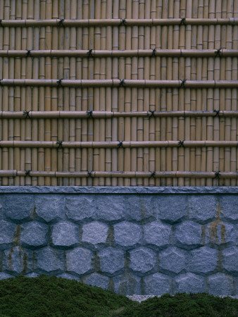 Private House, Ito, Japan, Traditional Japanese - Zen Style, Detail Of Wall And Fence by Ian Lambot Pricing Limited Edition Print image