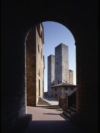 Facade Of Collegiation And Towers, San Gigminano, Tuscany by Joe Cornish Pricing Limited Edition Print image