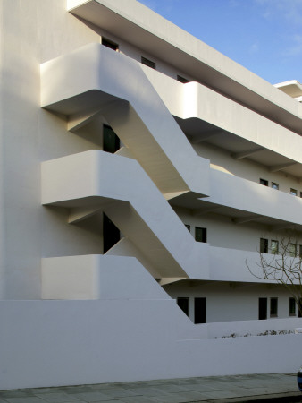 Isokon Flats, Belsize Park, Built 1933 - 34, Balconies And Stairs, Wells Coates Avanti Architects by Morley Von Sternberg Pricing Limited Edition Print image