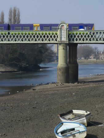 Train Over Bridge Over The Thames, Strand On The Green, London by Natalie Tepper Pricing Limited Edition Print image