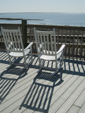 Chairs Overlooking Harbour, Chincoteague, Virginia by Natalie Tepper Pricing Limited Edition Print image