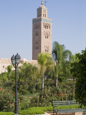 Kotoubia Mosque, Marrakech, Morocco, 1195, Minaret And Garden by Natalie Tepper Pricing Limited Edition Print image
