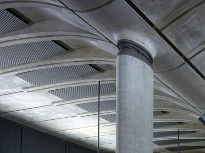 Canary Wharf Station, Jubilee Line Extension, London Underground, Detail Of Pillar And Roof by Nicholas Kane Pricing Limited Edition Print image