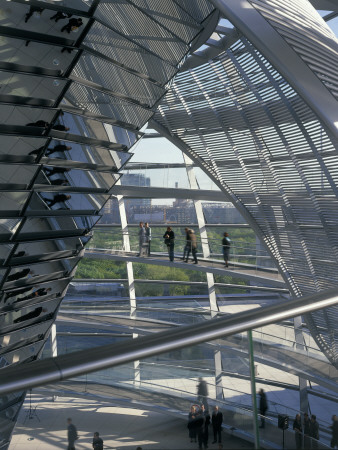 Reichstag, Platz Der Republik, Berlin, Germany - Inside The Dome Looking South West Showing Solar by Richard Bryant Pricing Limited Edition Print image