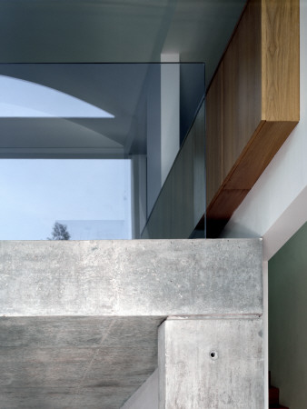 Tall House - Concrete Table, Glass And Wood, Lounge Floor Is Kitchen Ceiling, Pawson Architects by Richard Bryant Pricing Limited Edition Print image