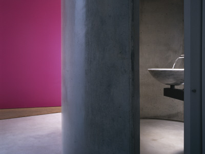 Cloakroom In A Concrete Drum Adjacent To Hall With Pink Walls, Architect: Seth Stein by Richard Bryant Pricing Limited Edition Print image