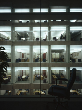 Nobel House, London, Detail Of Atrium At Night, Architect: Gmw by Richard Bryant Pricing Limited Edition Print image