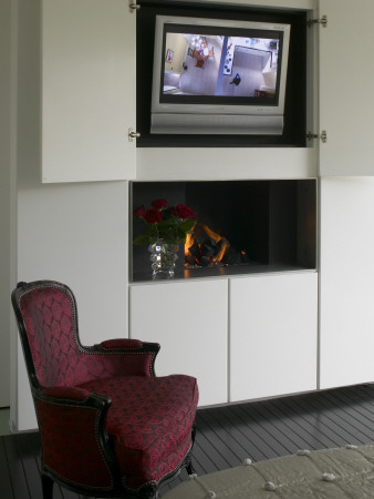 Refurbished House In Camden Town, Television Cabinet In Master Bedroom by Richard Bryant Pricing Limited Edition Print image