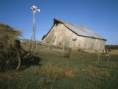 Farm Buildings And Barns, Iowa, Usa, Ross's Old Barn, Near Stone City by Richard Waite Pricing Limited Edition Print image