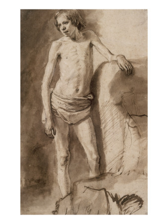Académie D'un Jeune Garçon, La Main Posée Sur Un Appui by Rembrandt Van Rijn Pricing Limited Edition Print image