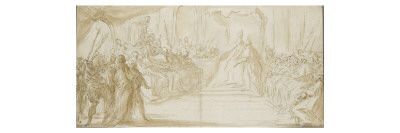Assemblee De Cardinaux Autour D'un Pape by Giovanni Antonio Pellegrini Pricing Limited Edition Print image